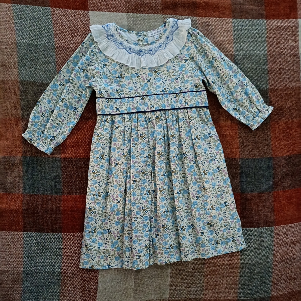 Lallie London Blue Floral Dress NWOT 3Y
